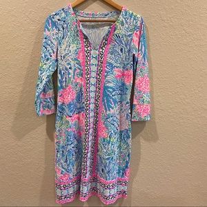 Like new Lilly Pulitzer 3/4 sleeve floral dress